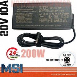 Cargador MSI-Asus 20V 10A 200W 3,7 x 6.0mm